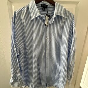 Boohoo Light Blue Striped Men's Shirt